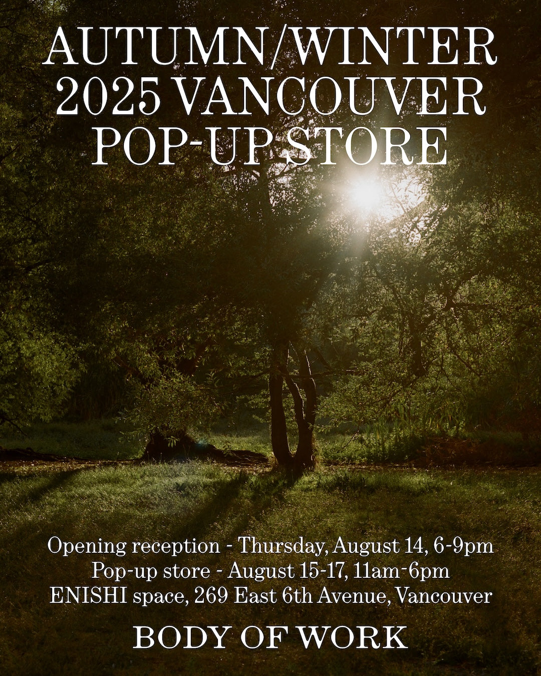 BODY OF WORK Pop-Up Shop