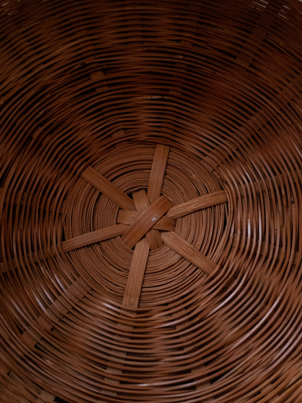 Vintage Bamboo Large Basket