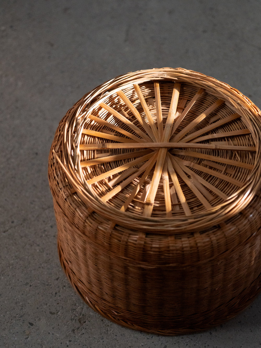 Vintage Bamboo Large Basket