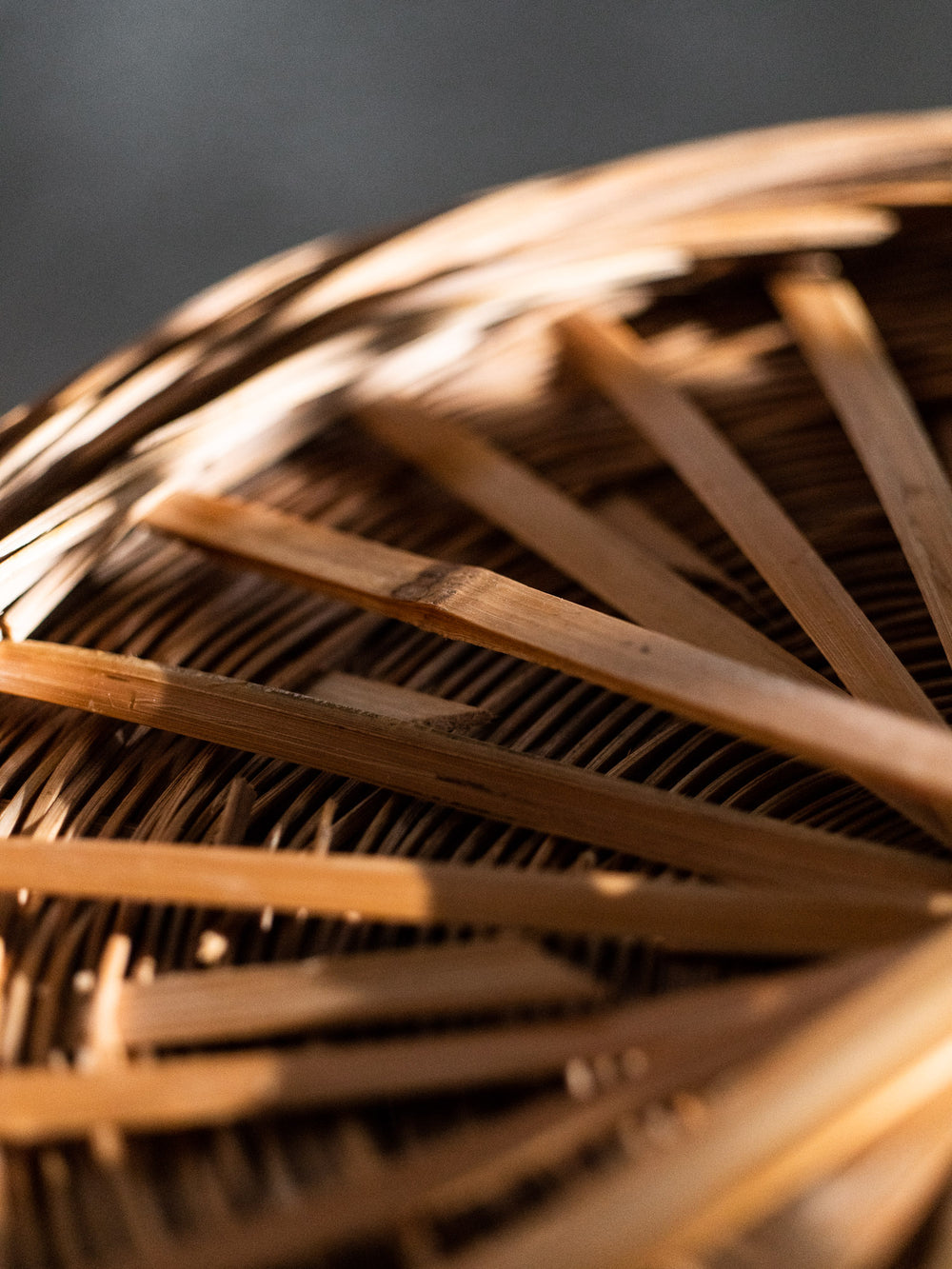 Vintage Bamboo Large Basket