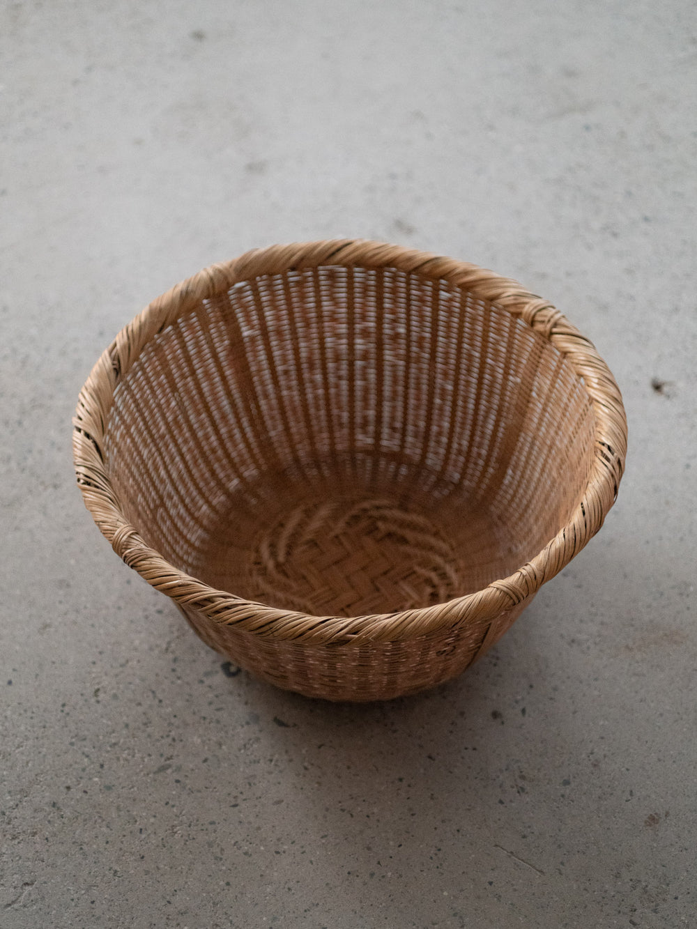 Antique Bamboo Basket - Light Brown