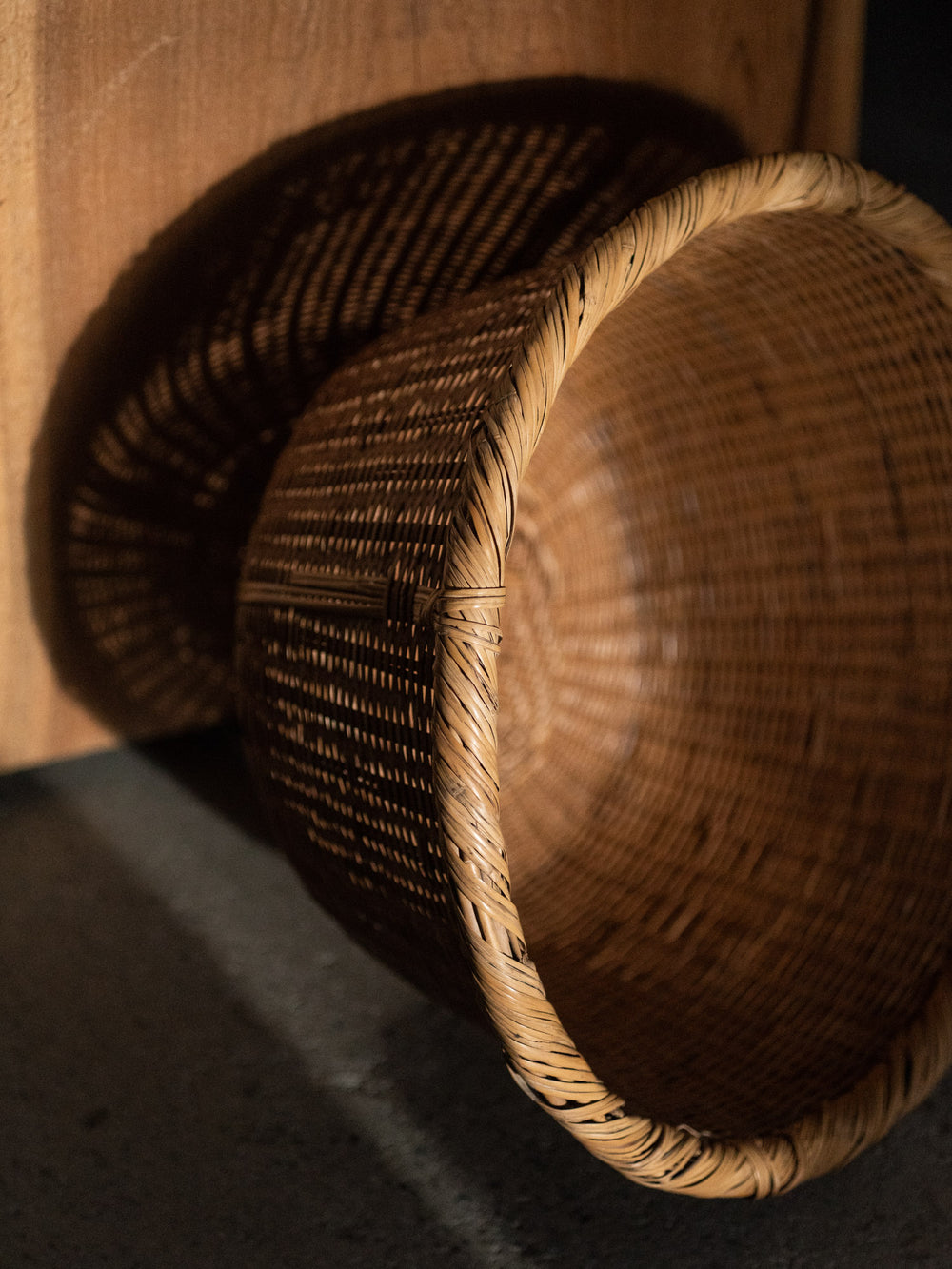 Antique Bamboo Basket - Light Brown
