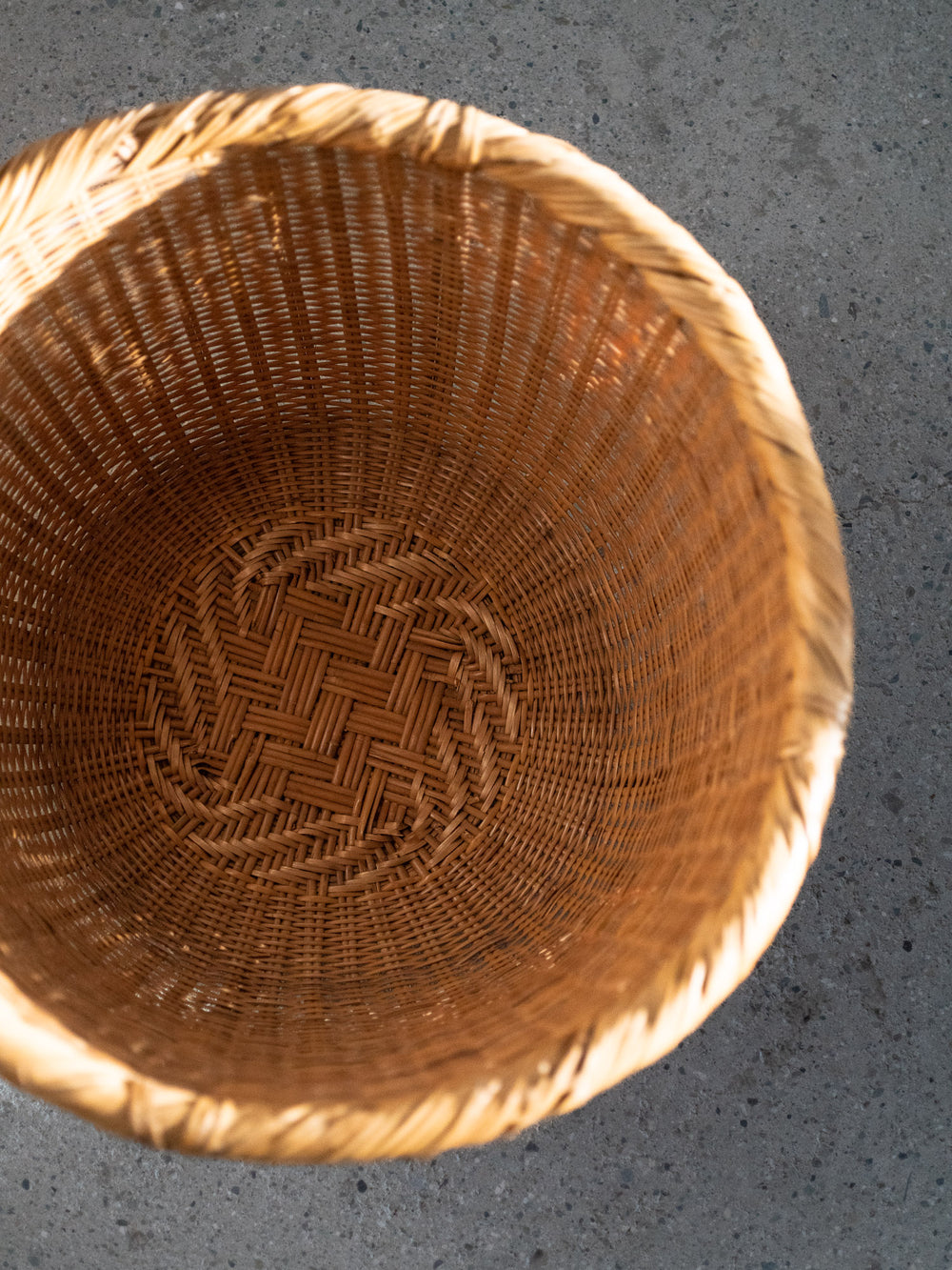 Antique Bamboo Basket - Light Brown