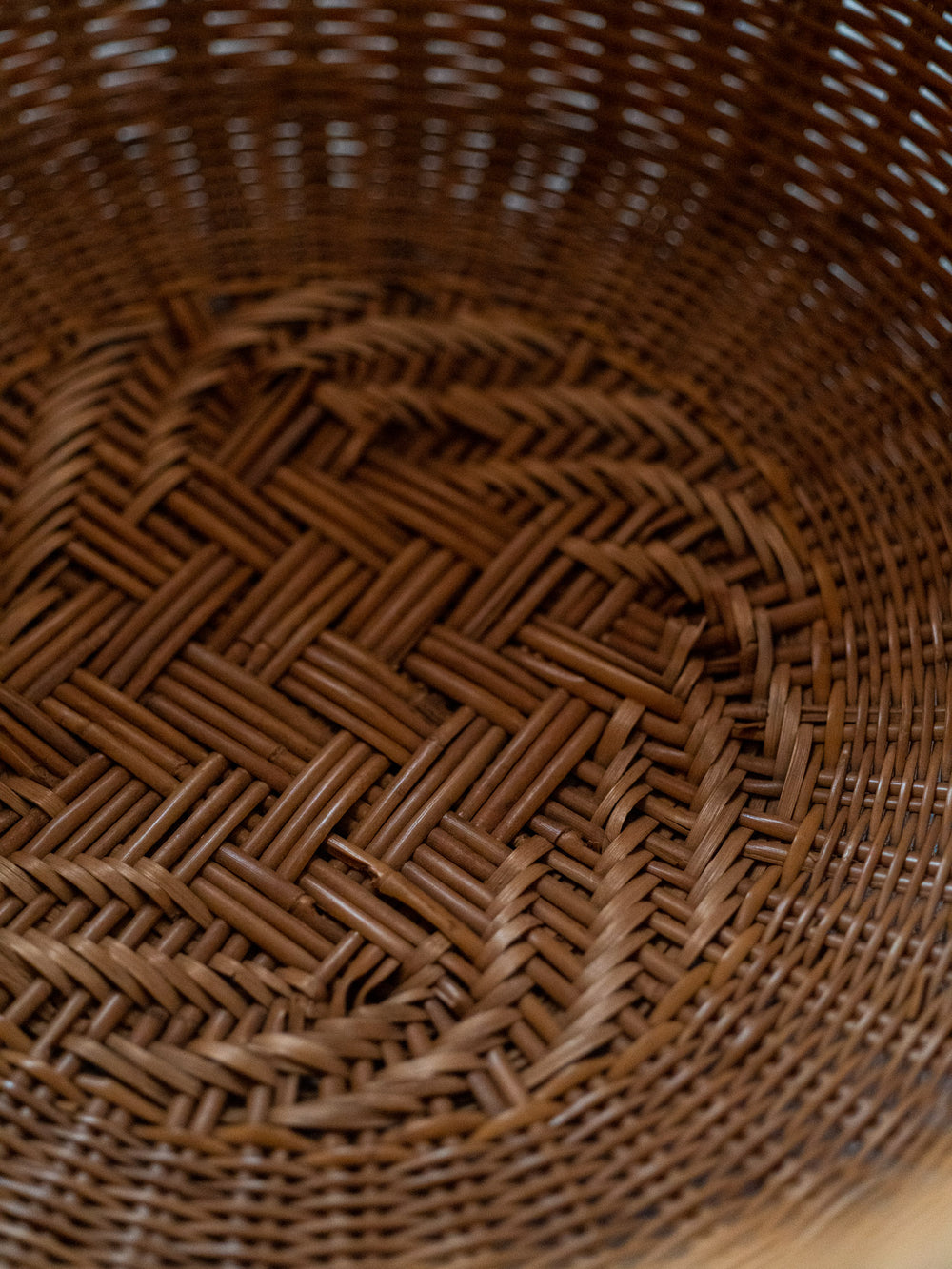 Antique Bamboo Basket - Light Brown