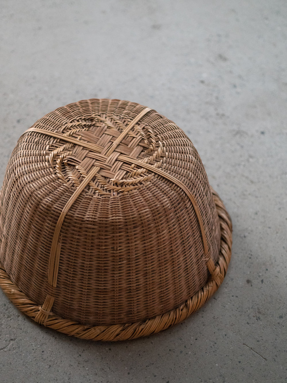 Antique Bamboo Basket - Light Brown