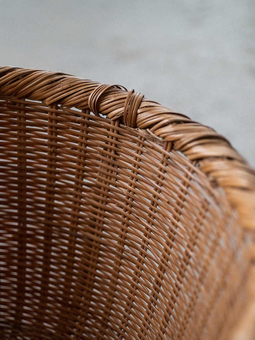 Antique Bamboo Basket - Light Brown