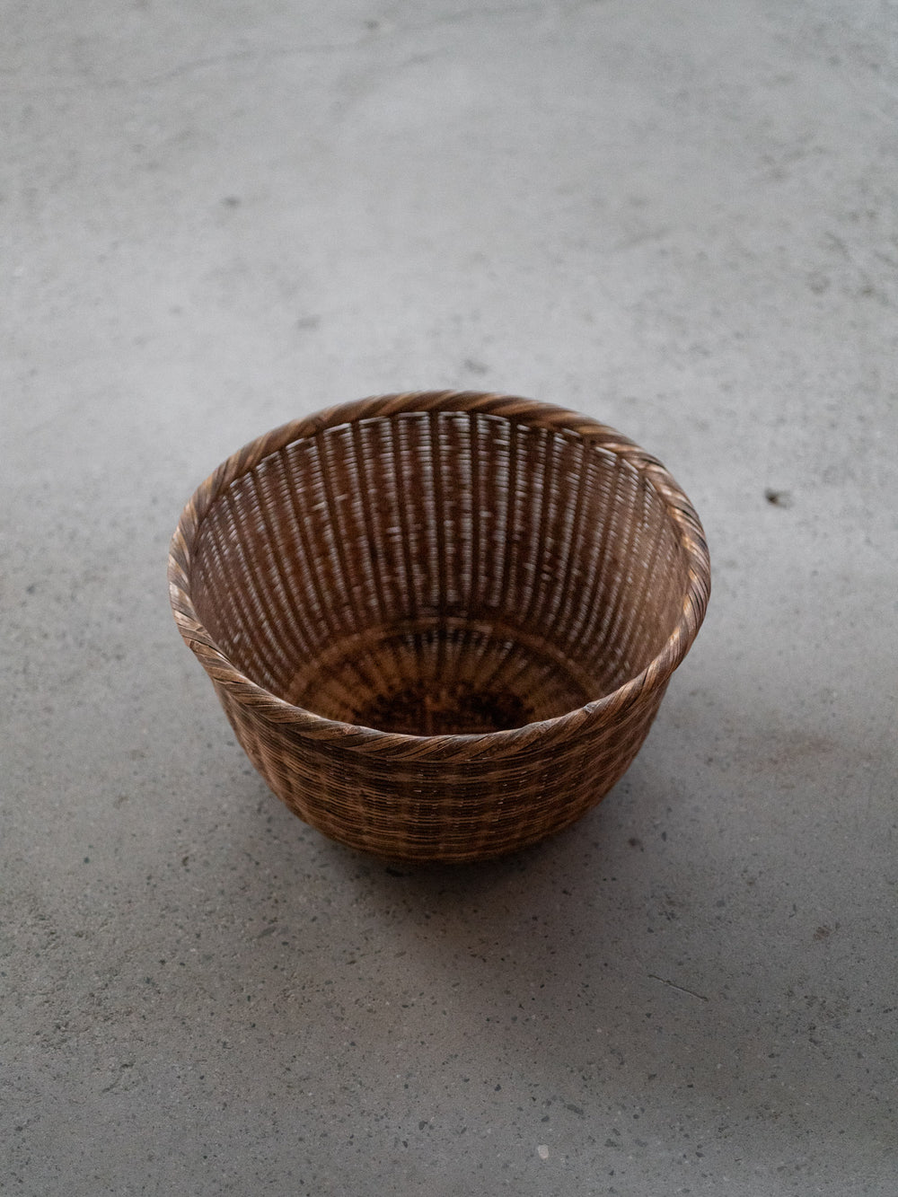Antique Bamboo Basket – Dark Brown