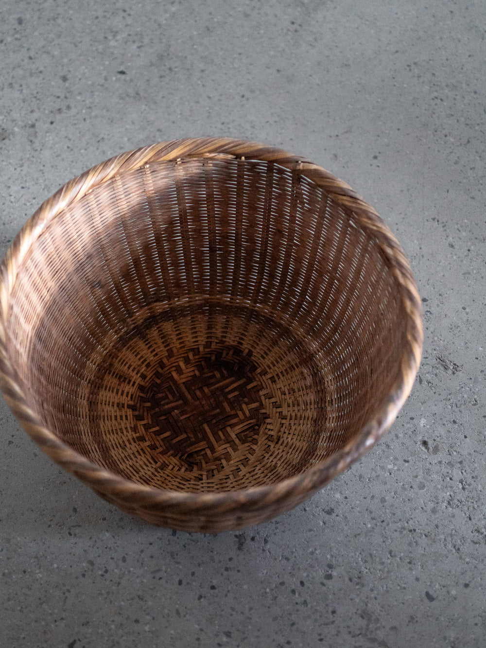Antique Bamboo Basket – Dark Brown