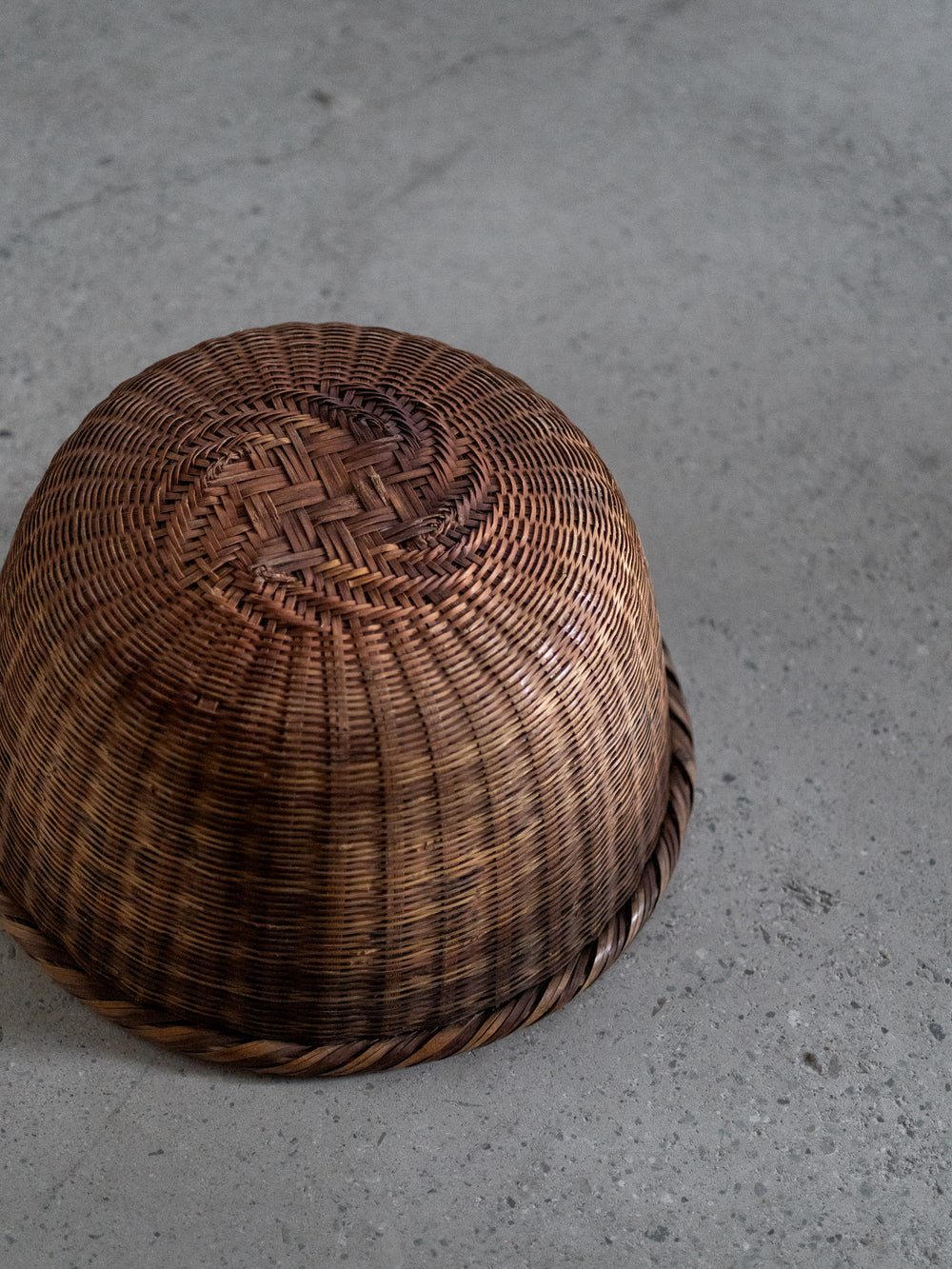 Antique Bamboo Basket – Dark Brown