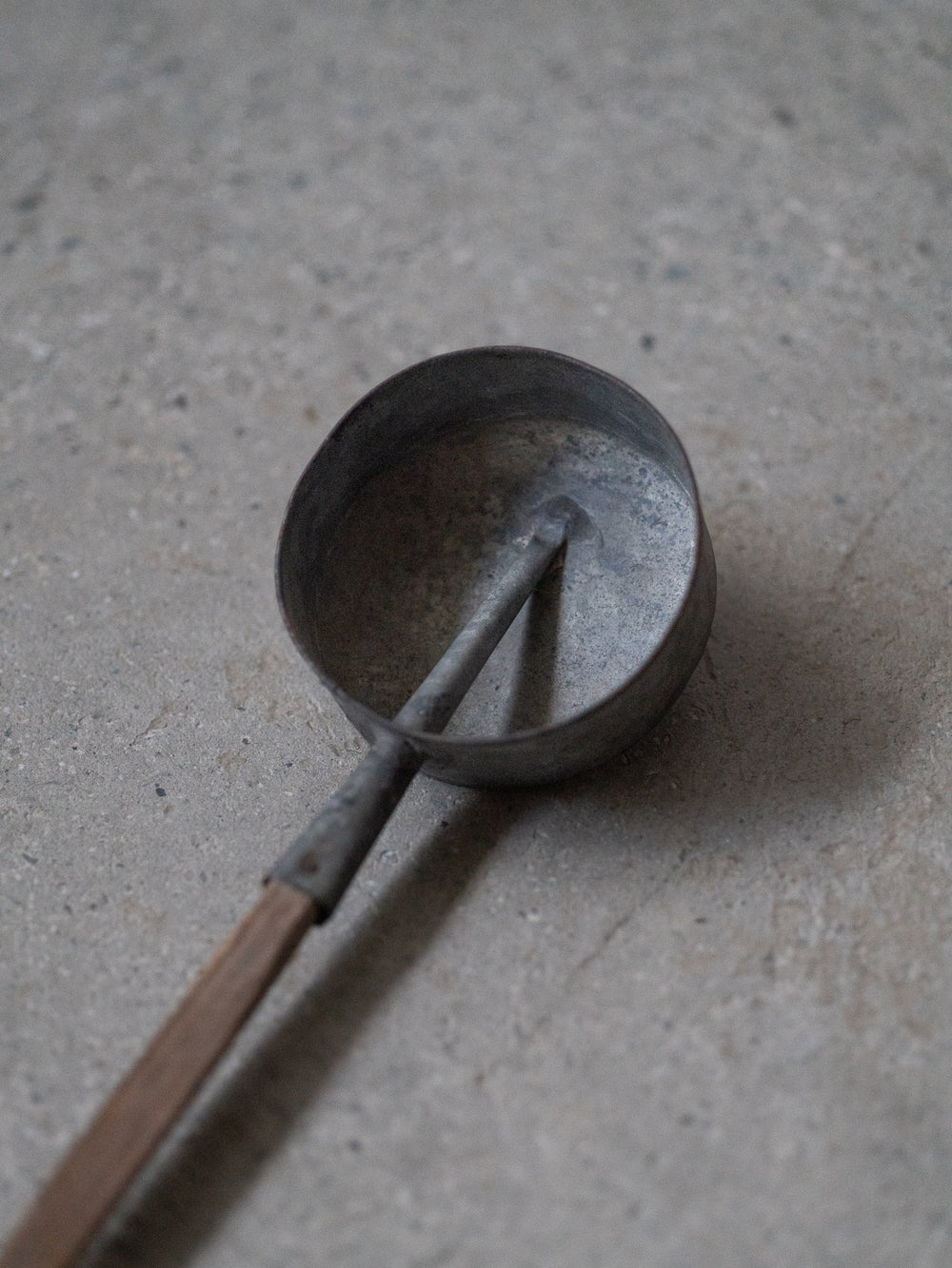 Antique Metal Scoop with Wood Handle