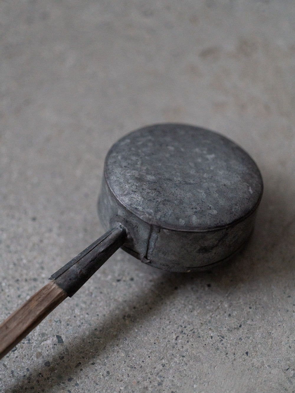 Antique Metal Scoop with Wood Handle
