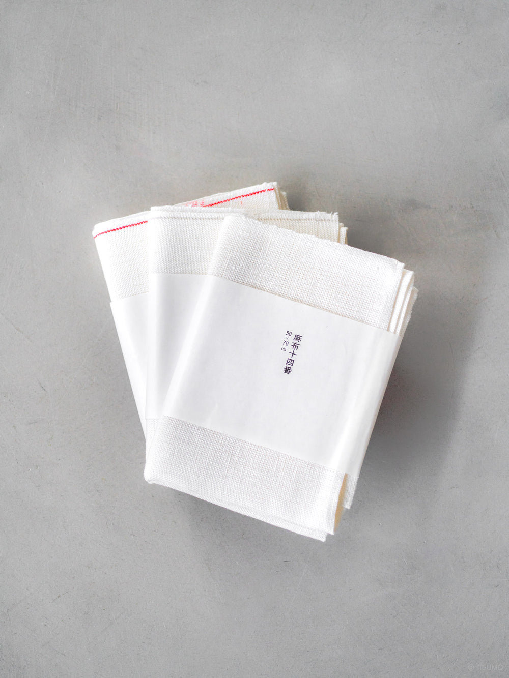 Three Azmaya azabu linen hand towels made in Japan