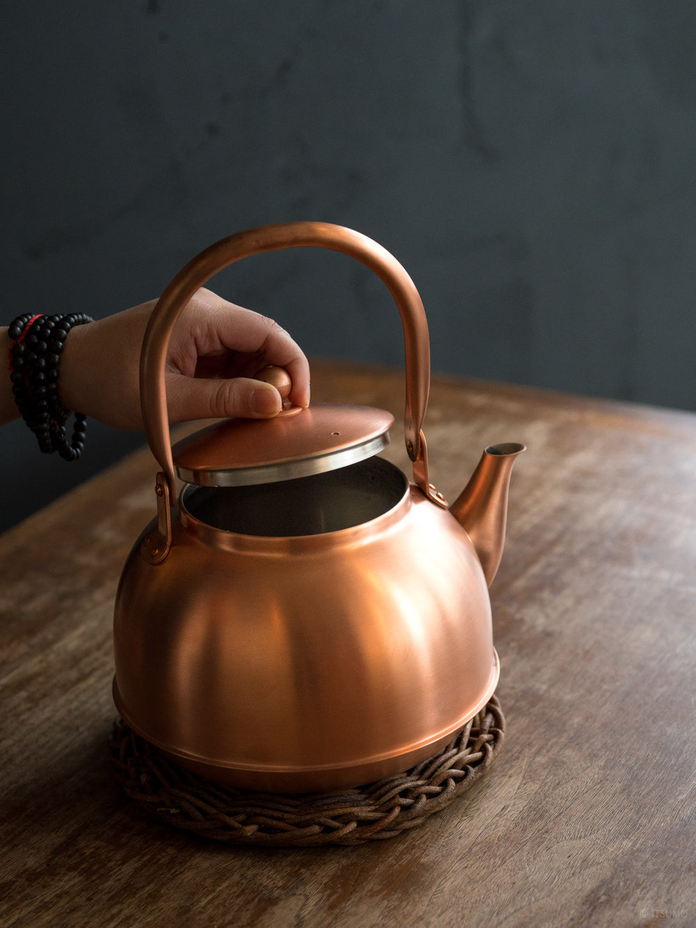 Azmaya lightweight 2L copper kettle handmade in Niigata prefecture, Japan