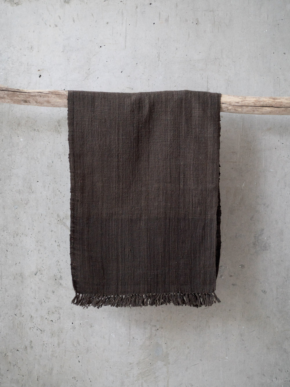 Handwoven Cotton Face Towel – Dark Brown