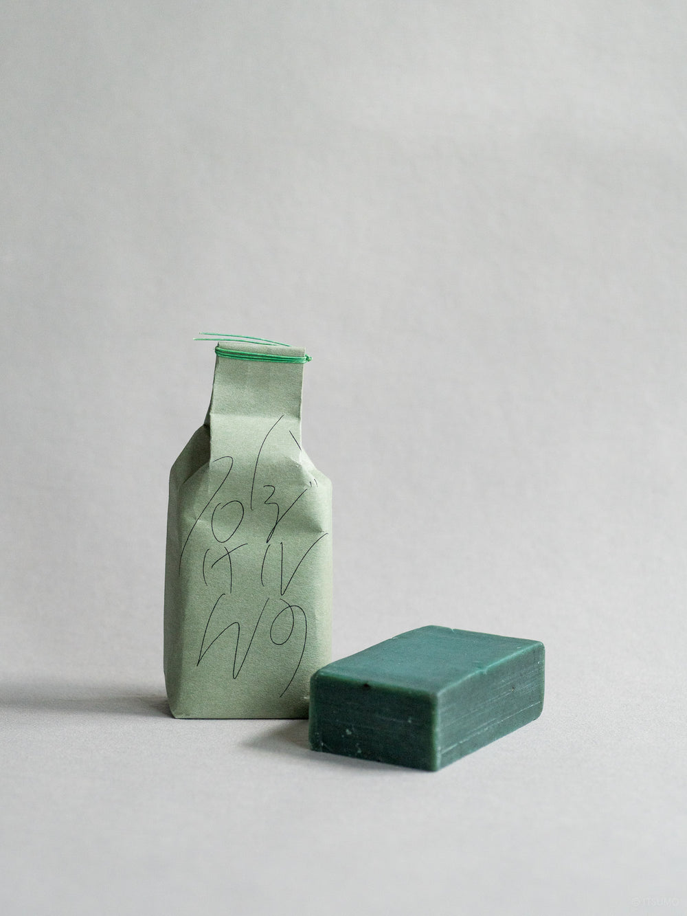 Babaghuri natural soap made of lavender, patchouli, lemon oils, and ground basil