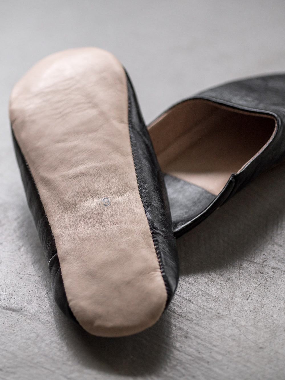 Babouche Leather Slippers – Black