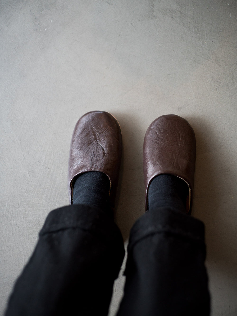 Babouche Leather Slippers – Brown