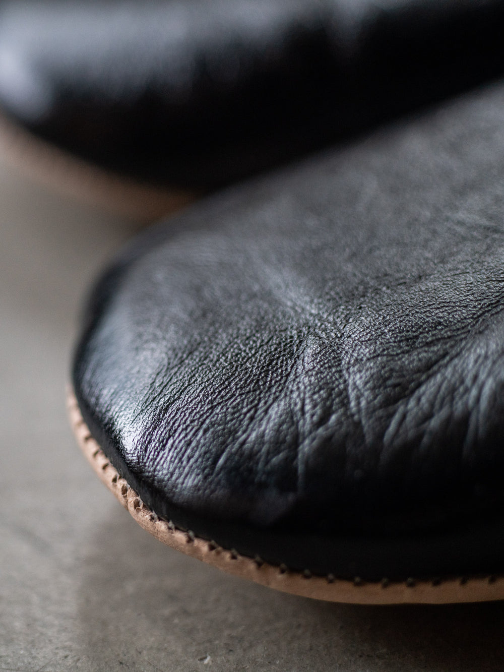 Babouche Leather Slippers – Black