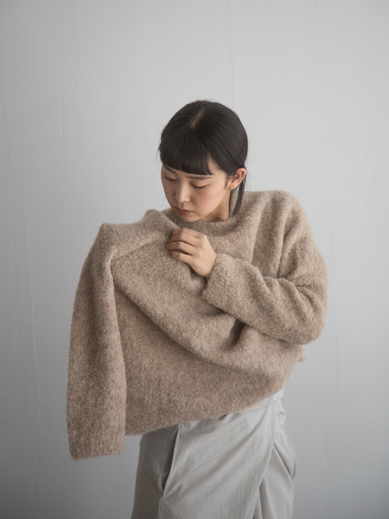 Alpaca Loop Knit Sweater - Beige