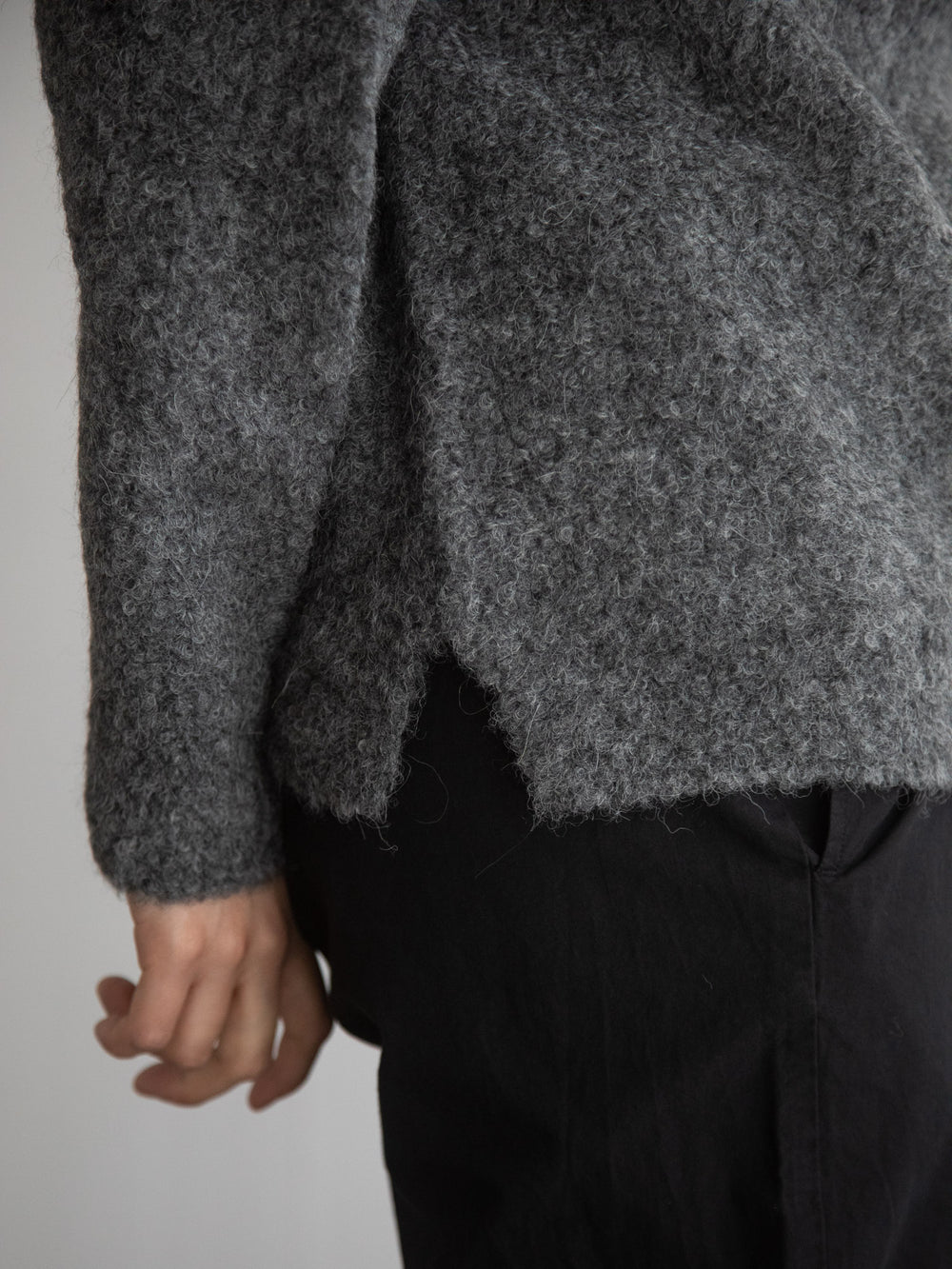 Alpaca Loop Knit Sweater - Grey