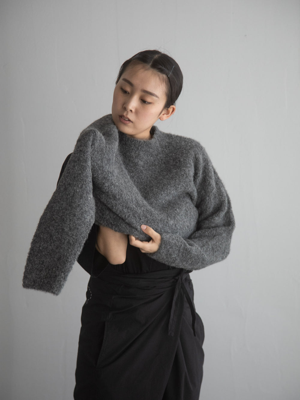 Alpaca Loop Knit Sweater - Grey