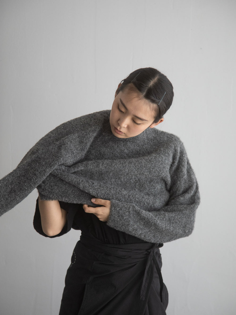 Alpaca Loop Knit Sweater - Grey