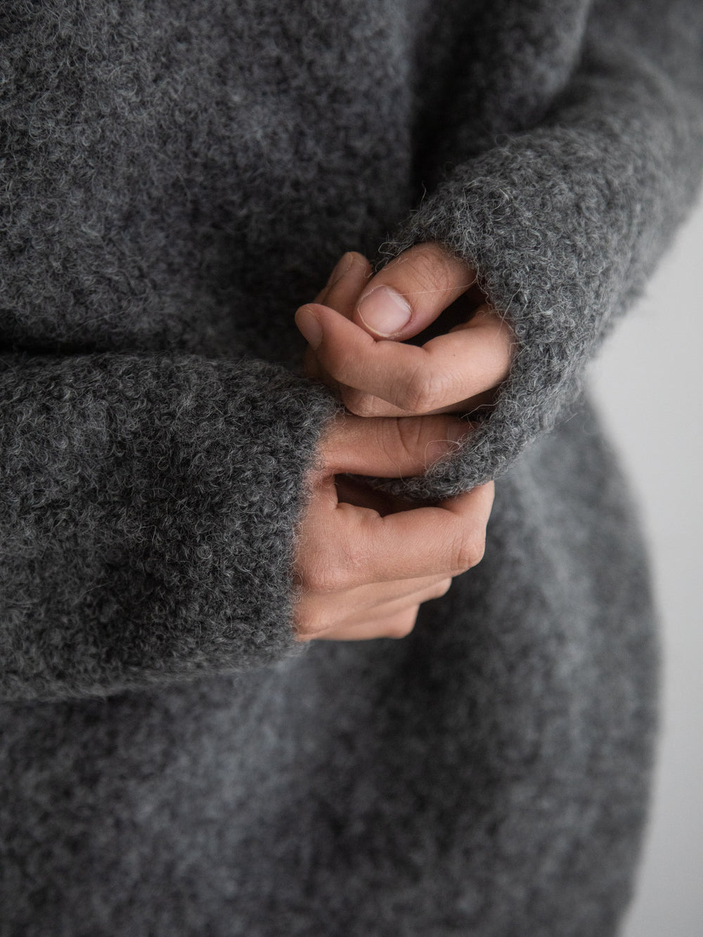 Alpaca Loop Knit Sweater - Grey