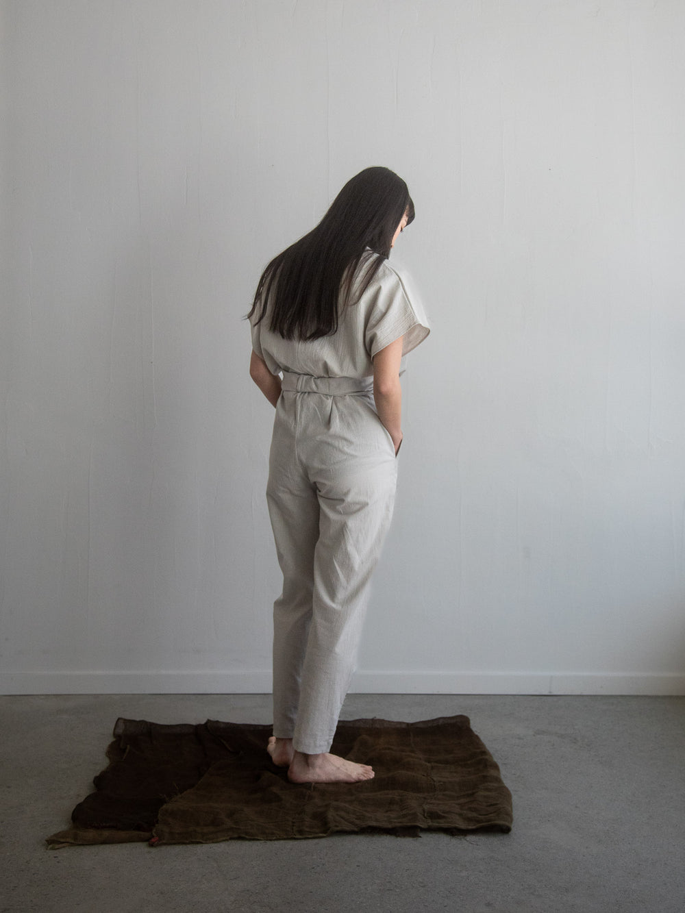 Cotton Flax Poplin Folk Wrapped Pants
