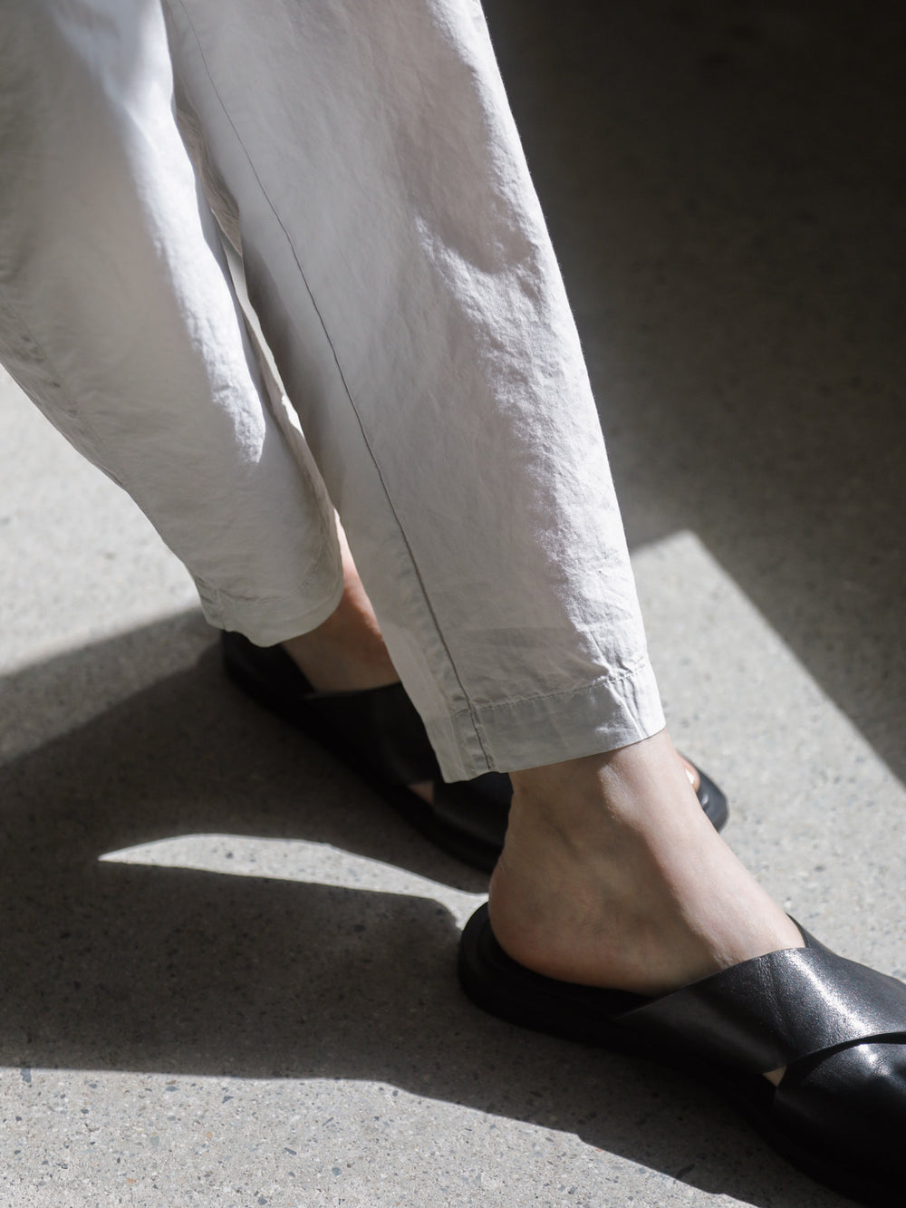 Cotton Silk Broadcloth Wrapped Pants – Silver Quartz
