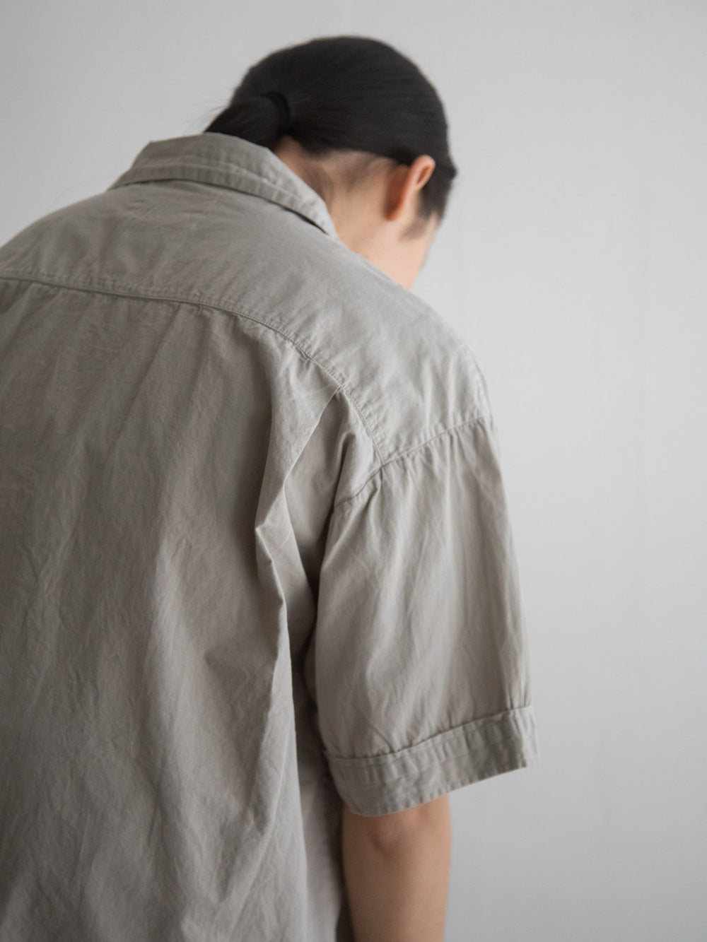 Organic Cotton Open-Collar Shirt Violet Ash