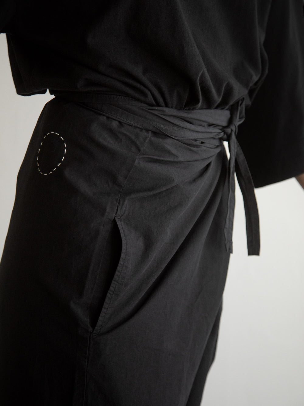 Organic Cotton Wrapped Pants Black