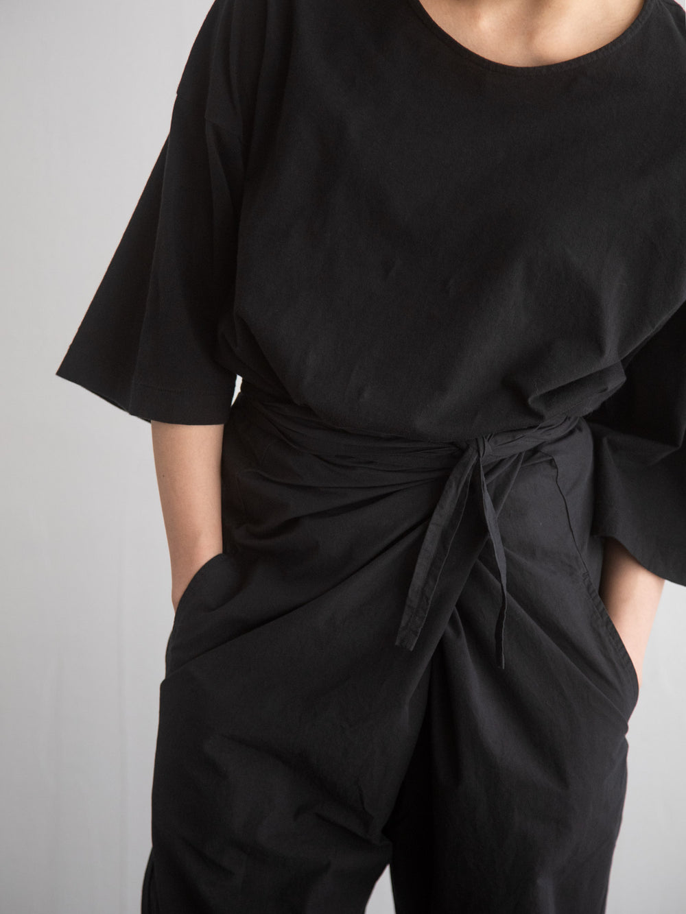 Organic Cotton Wrapped Pants Black