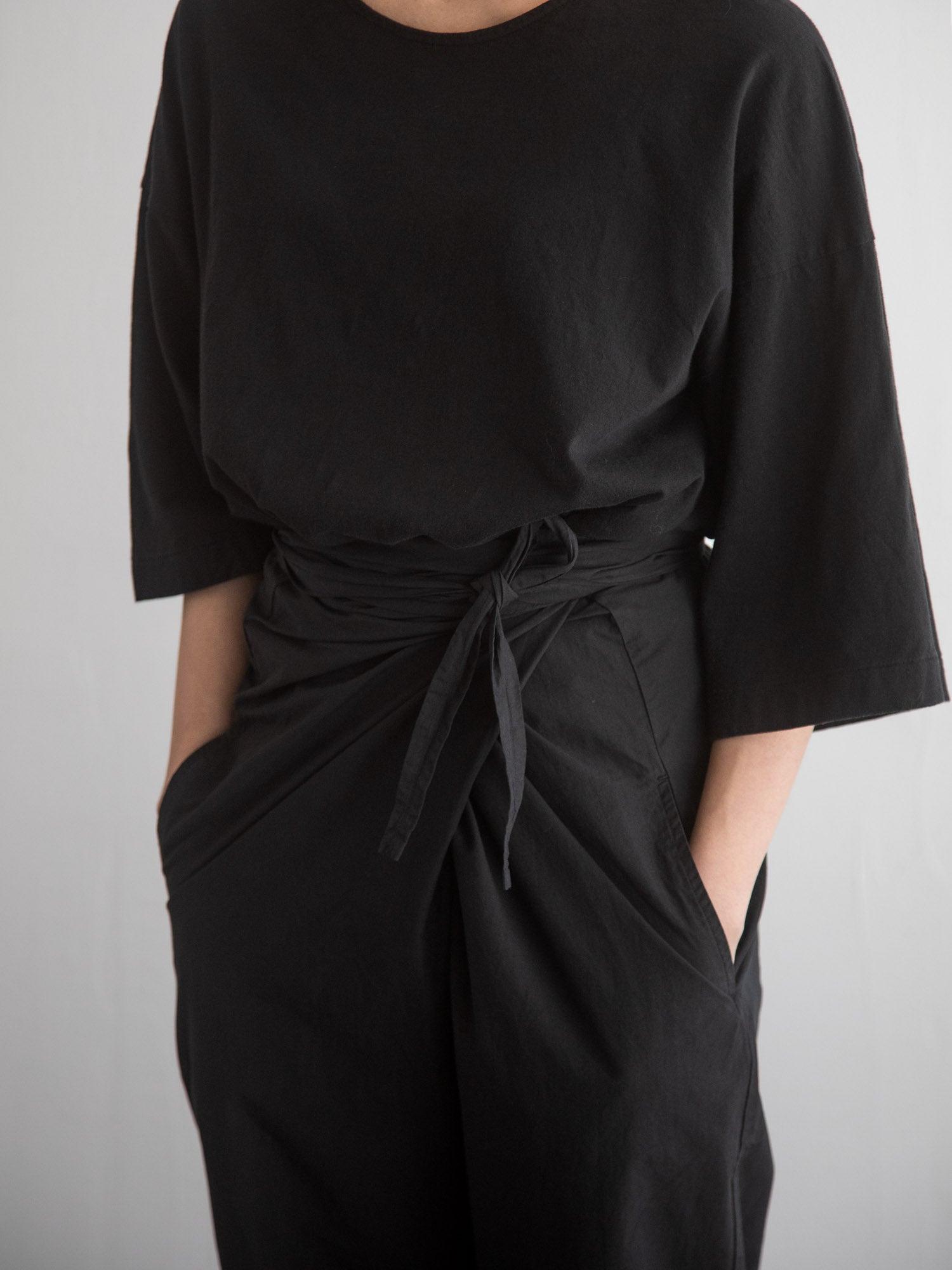 Organic Cotton Wrapped Pants Black