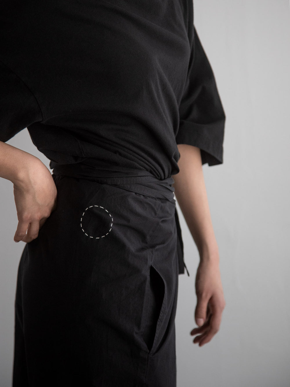 Organic Cotton Wrapped Pants Black