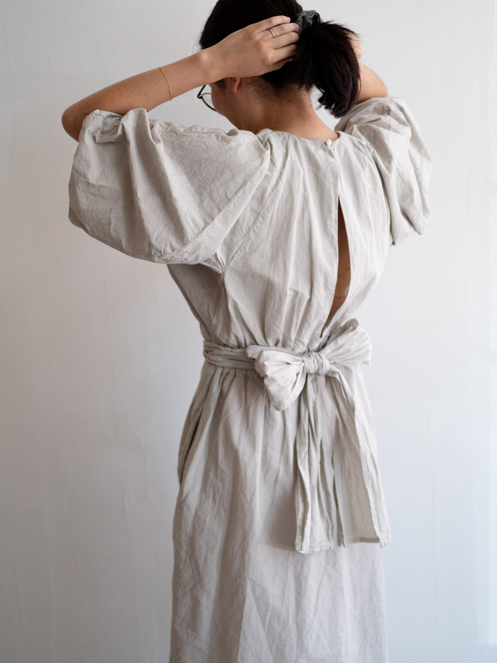 Cotton Paper Voile Spacecraft Wrapped Dress - Jade