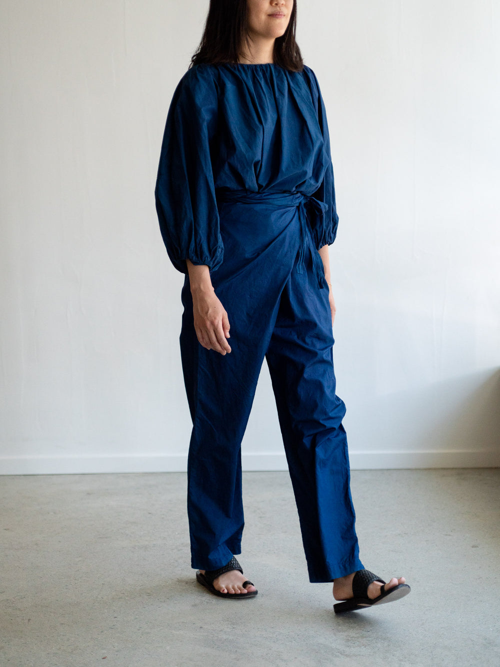 Suvin Cotton Broadcloth Wrapped Pants – Ryukyu Indigo