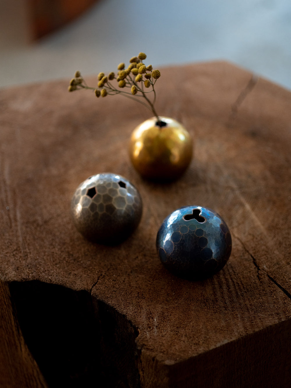Copper Flower Ball - Blue