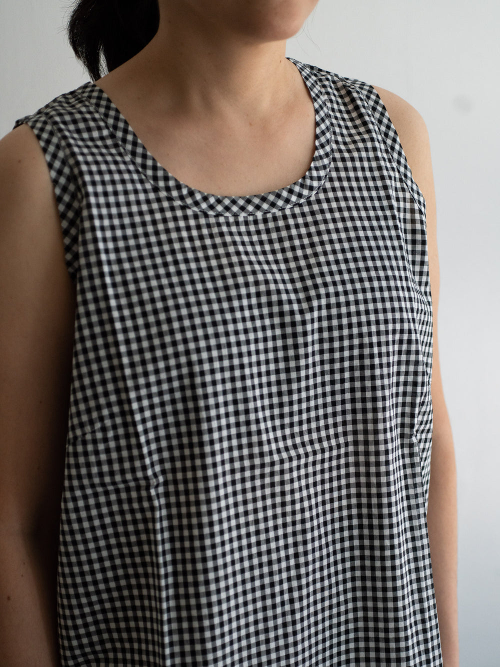 Gingham Sleeveless Blouse