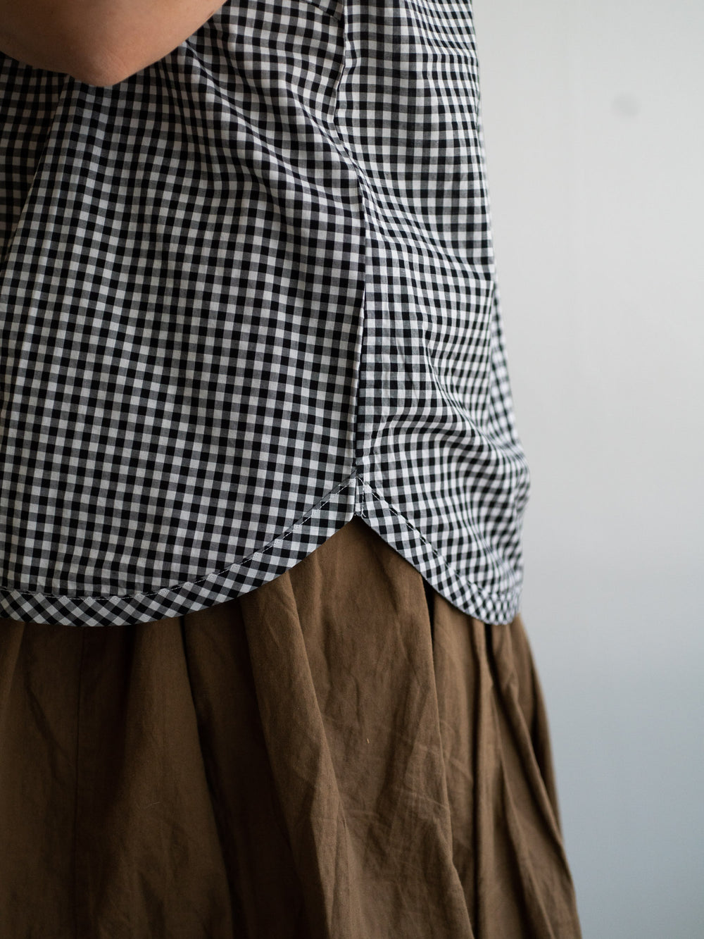 Gingham Sleeveless Blouse