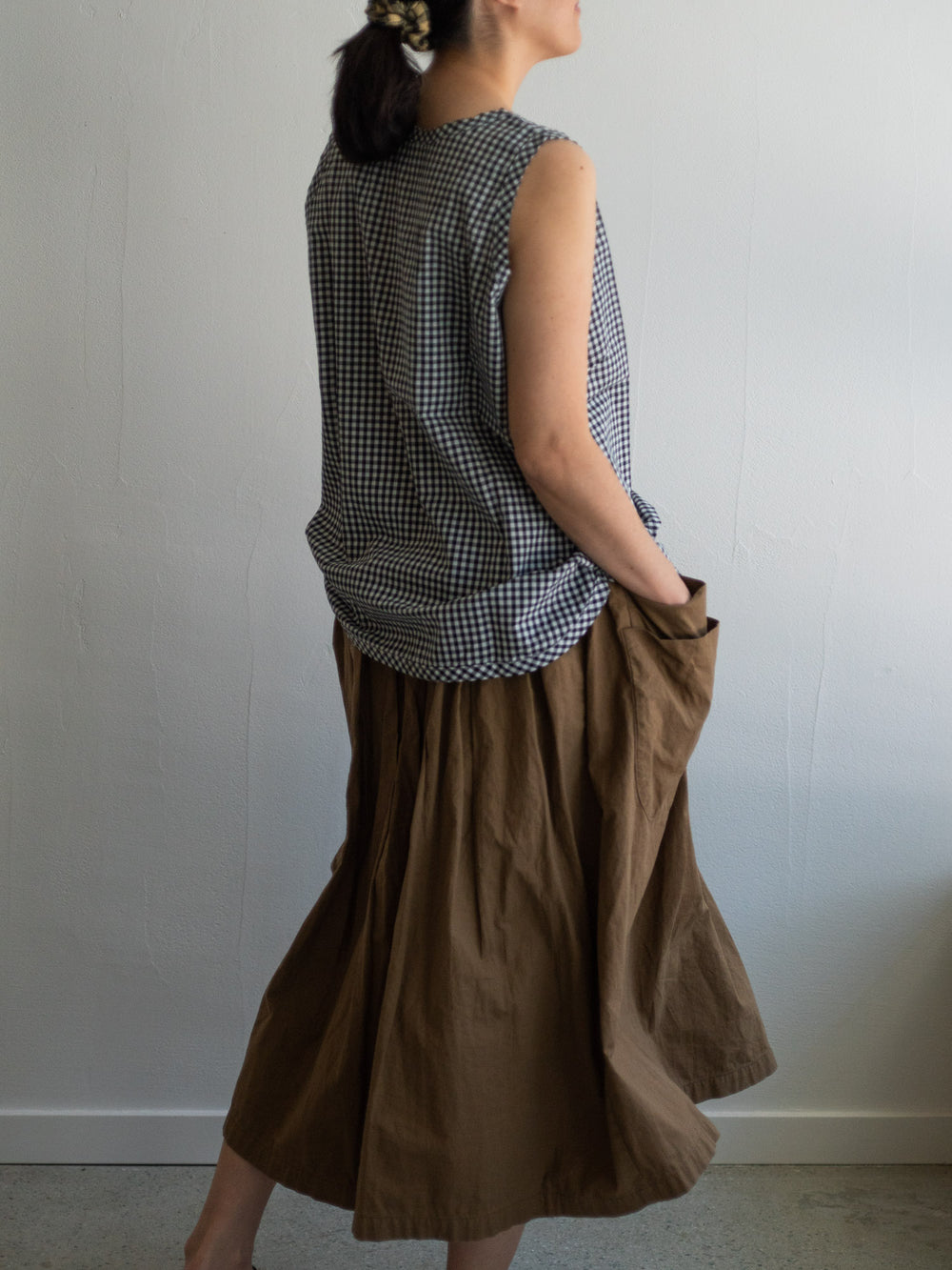 Gingham Sleeveless Blouse