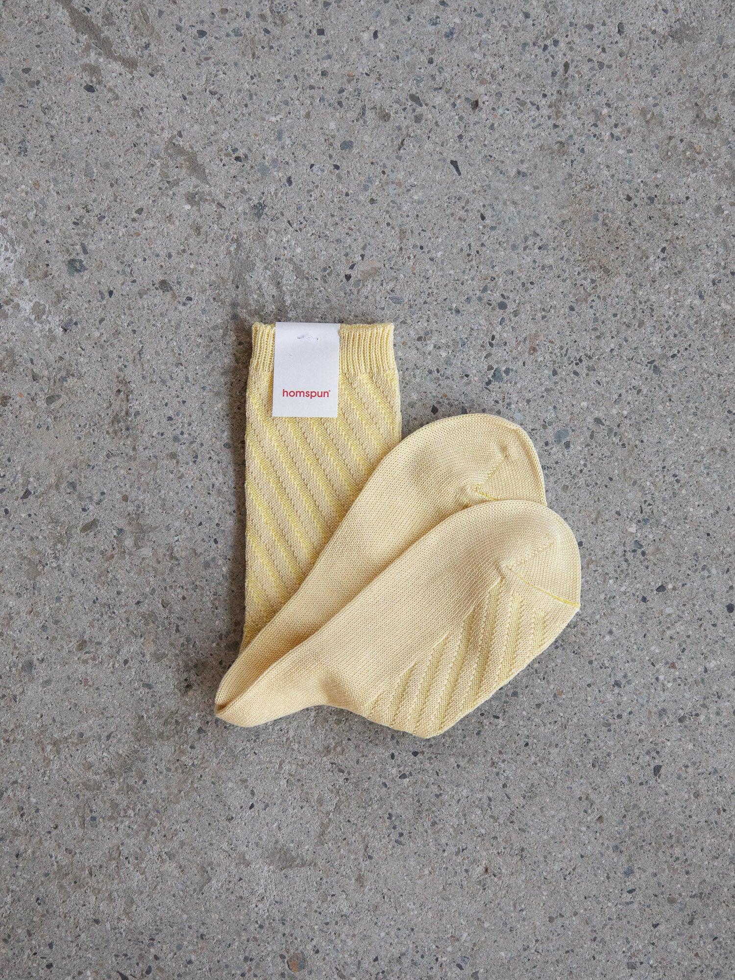 Mercerized Cotton Diagonal Rib Socks