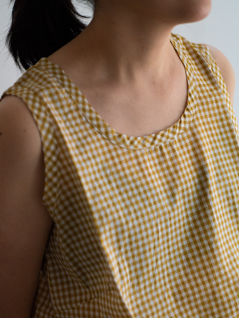 Gingham Sleeveless Blouse