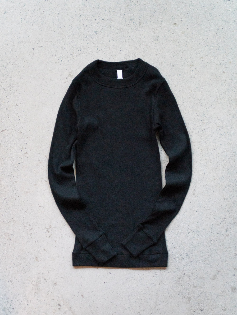 Ribbed Cotton Crewneck Shirt - Black