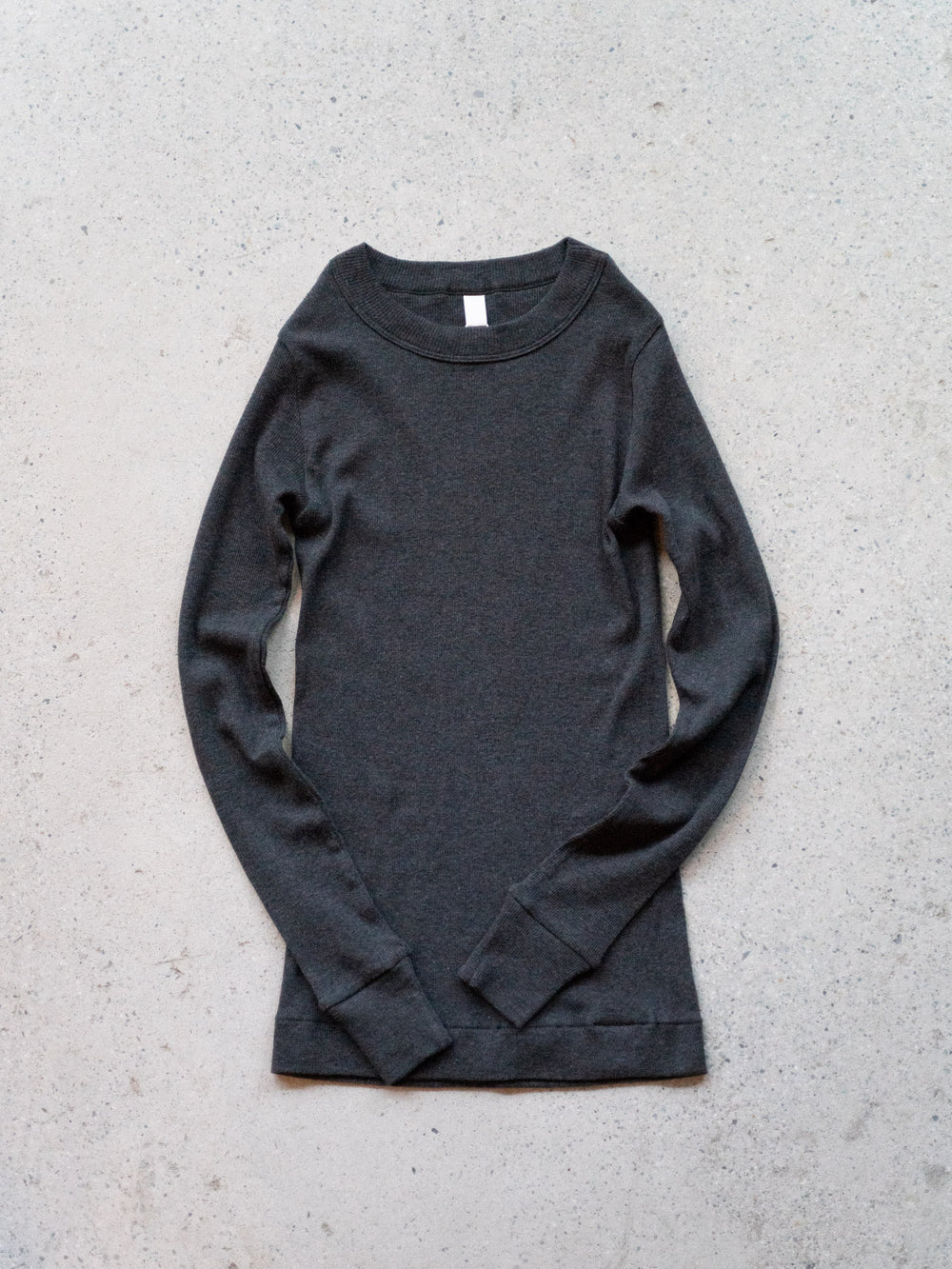 Ribbed Cotton Crewneck Shirt - Charcoal