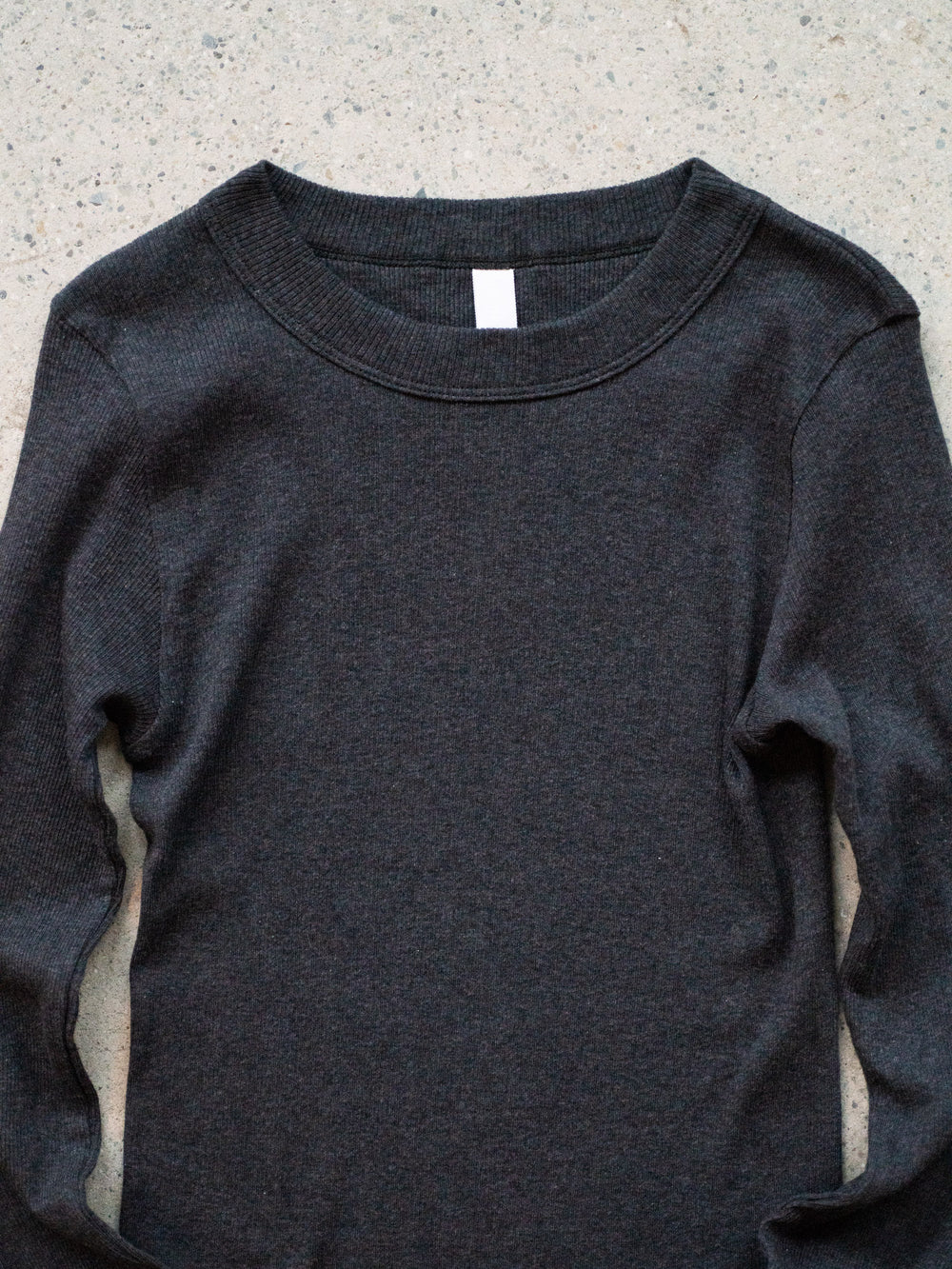 Ribbed Cotton Crewneck Shirt - Charcoal