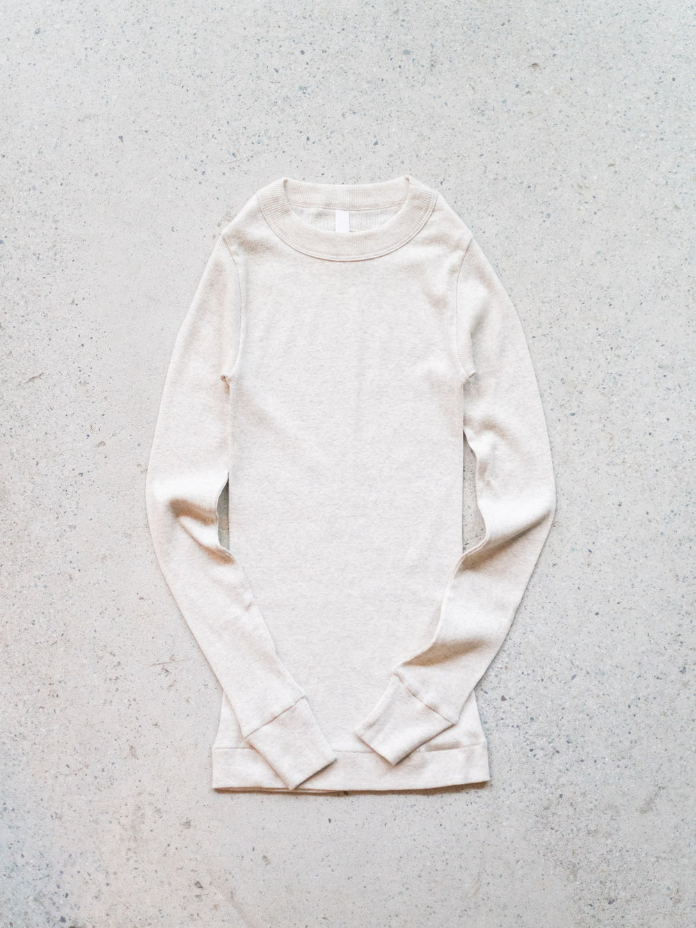 Ribbed Cotton Crewneck Shirt - Oatmeal