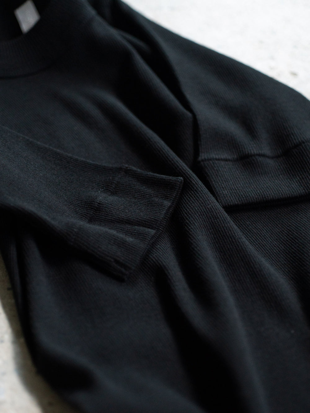 Ribbed Cotton Half Sleeve Shirt - Black
