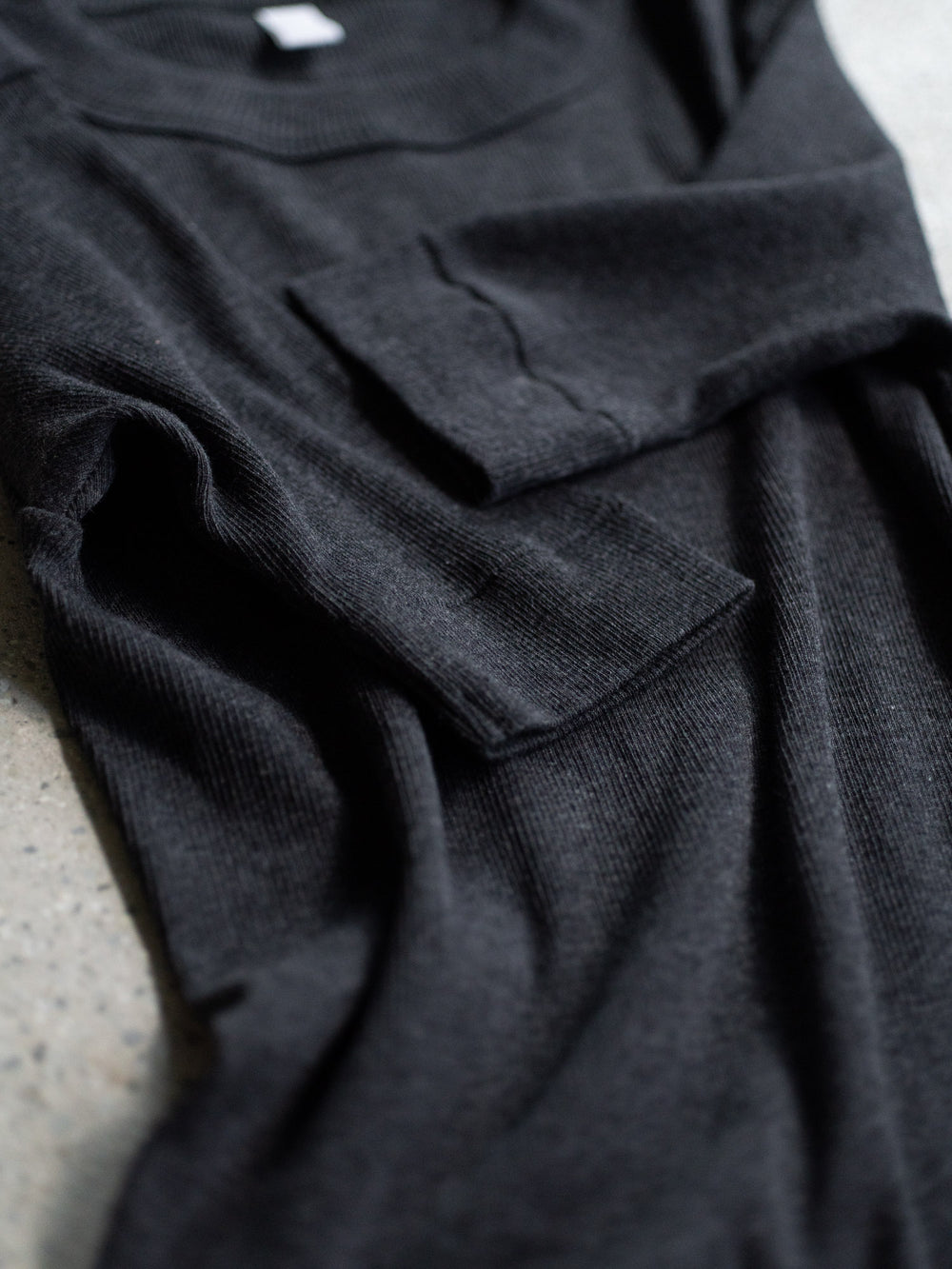 Ribbed Cotton Half Sleeve Shirt - Charcoal