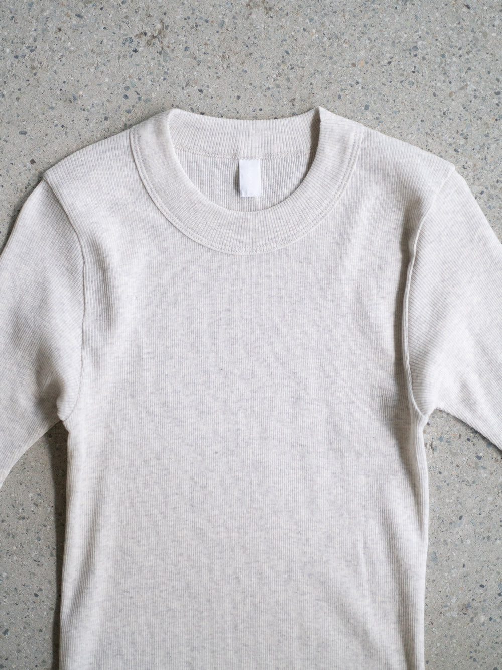 Ribbed Cotton Half Sleeve Shirt - Oatmeal