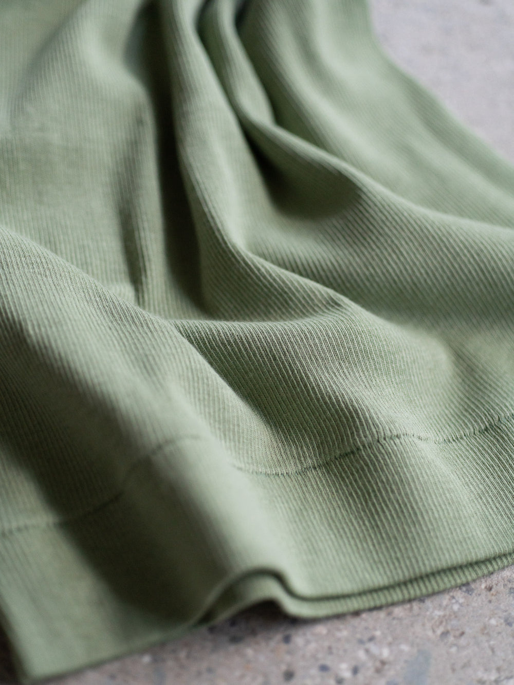 Ribbed Cotton Half Sleeve Shirt - Sage Green